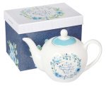 Blue Floral Ceramic Teapot