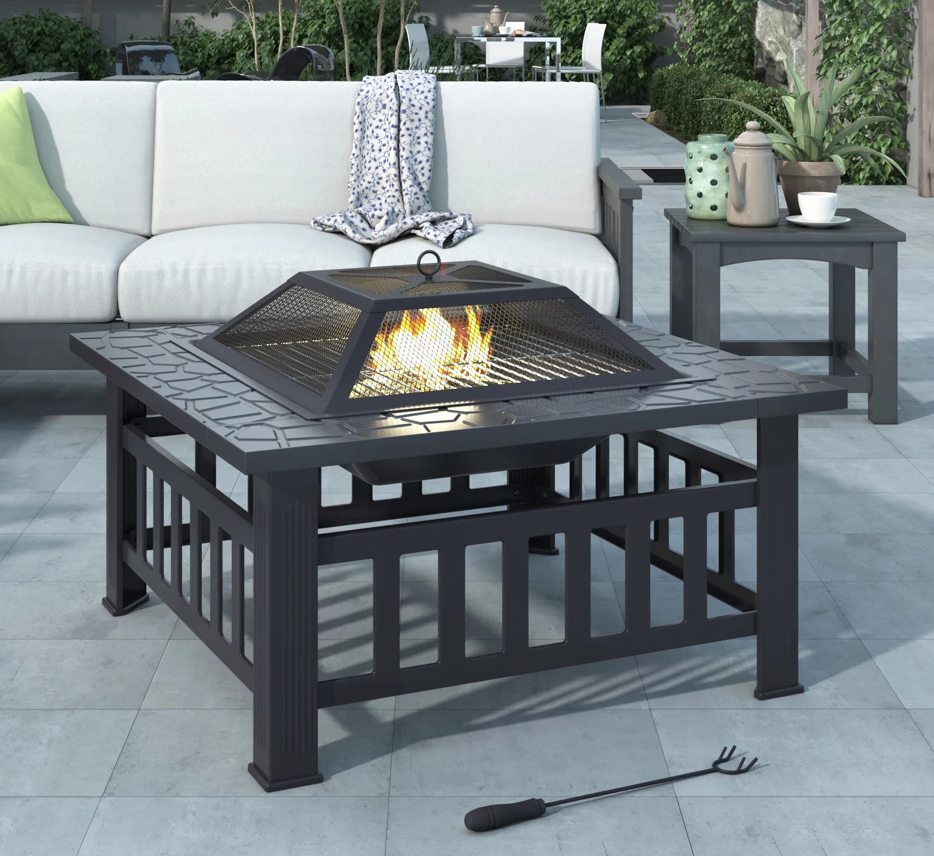 Square BBQ Fire Pit